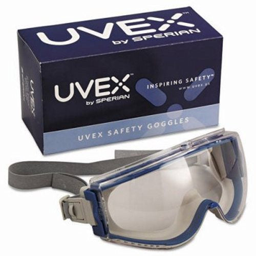 Uvex Stealth Chemical Splash Impact Goggles With Teal And Gray Frame, Clear Uvextreme Anti-Fog Lens And Neoprene Headband