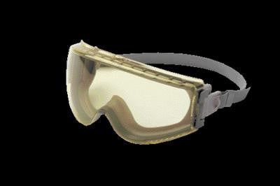 Uvex Stealth Chemical Splash Impact Goggles With Gray Frame, Amber Uvextreme Anti-Fog Lens And Neoprene Headband
