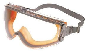 Uvex Stealth Chemical Splash Impact Goggles With Orange And Gray Frame, Clear Uvextreme Anti-Fog Lens And Neoprene Headband