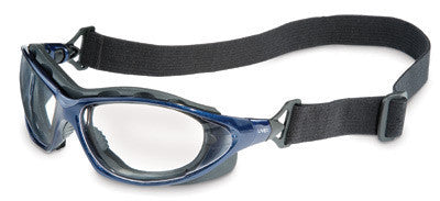 Uvex By Honeywell Seismic Sealed Safety Glasses With Metallic Blue Frame And Clear Polycarbonate Uvextra Anti-Fog Lens