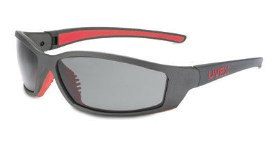 Uvex By Sperian SolarPro Safety Glasses With Gray And Red Frame And Gray Polarized Polycarbonate Anti-Scratch Hard Coat Polarized Lens