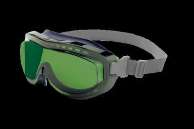 Uvex Flex Seal Indirect Vent Over The Glasses Goggles With Navy Blue Light Weight Silicone Frame, Shade 3.0 Green Uvextreme Anti-Fog Lens And Neoprene Headband