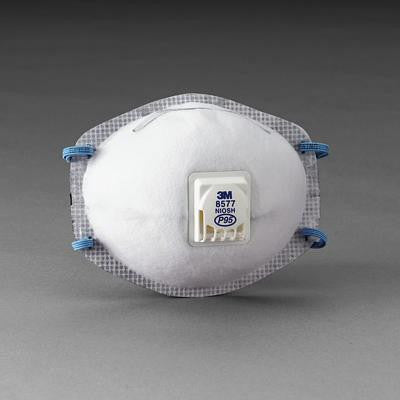3M 8577 P95 Particulate Disposable Respirator With Cool Flow Exhalation Valve And M-Noseclip - NIOSH 42CFR84 (10 Each Per Box)