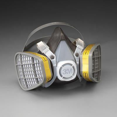 3M Large Thermoplastic Elastomer Series 5000 Half Mask Organic Vapor/Acid Gas Disposable Air Purifying Respirator