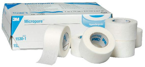 3M 1" X 10 Yards White Micropore Paper Surgical Tape