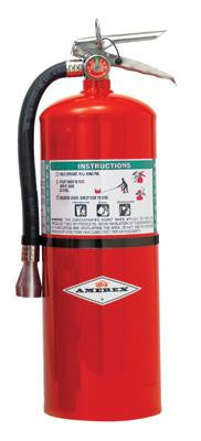 Amerex 15-1/2 Pound Halotron I Fire Extinguisher With Brass, Chrome Plated Valve And Wall Bracket