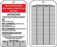 Accuform Signs 5 7/8" X 3 1/8" PF Cardstock Fire Extinguisher Tag "Fire Extinguisher Recharge & Inspection RecordŒ¬í´" (25 Per Package)