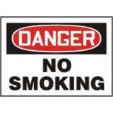Accuform Signs 7" X 10" Red, Black And White Adhesive Vinyl Smoking Control Sign "Danger No Smoking"