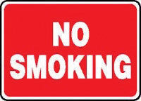 Accuform Signs 10" X 14" Red And White Adhesive Vinyl Value Smoking Control Sign "No Smoking"