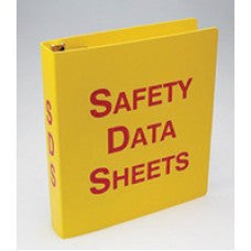 Accuform Signs 1 1/2" 3-Ring Red And Yellow Safety Data Sheets Binder With 36" Metal Security Chain