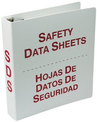 Accuform Signs 1 1/2" 3-Ring Red And White Safety Data Sheets Binder With 36" Metal Security Chain