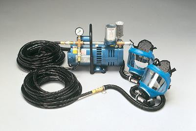 Allegro Industries Full Face Mask Supplied Air System With 1-Full Mask 1-Ambient Air Pump & 50' Hose Two Worker System