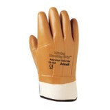 Ansell Size 10 Orange Winter Monkey Grip Jersey Lined Cold Weather Gloves With Wing Thumb Gauntlet Cuffs And PVC Coating