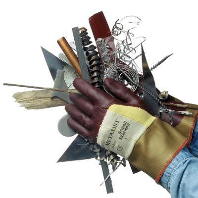 Ansell Size 7 Metalist Medium Duty Cut Resistant Brown Foam Nitrile Palm Coated Work Glove With Two Piece DuPont Kevlar And Cotton Liner And Nitrile Safety Cuff