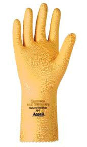 Ansell Size 10 Canners And Handlers Medium Duty Natural Unsupported 20 Mil Natural Latex Unlined 12" Glove With Fishscale Grip And Pinked Cuff