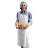 Ansell 28" X 46" White 1.25 Mil Embossed Polyethylene Disposable Apron (100 Per Box)