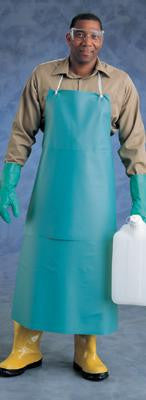 Ansell 33" X 49" Green CPP 18 Mil PVC Heavy Duty Apron With Stomach Patch