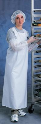 Ansell 33" X 44" White CPP 6 Mil Vinyl Apron With Raw Edge