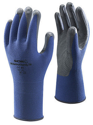 SHOWA Best Glove Size 9 SHOWA  VENTULUS 380 General Purpose Gray Foam Nitrile Palm Coated Work Gloves With Blue Seamless Nylon Liner And Elastic Band Cuff
