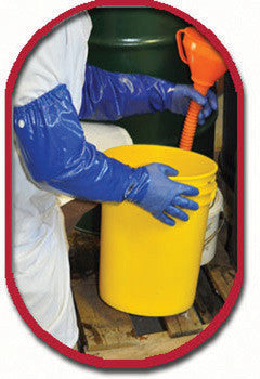 SHOWA Best Glove Size 10 Blue NSK-26 26" Cotton Interlock Lined Supported Nitrile Gloves With Rough Finish And Gauntlet Cuff