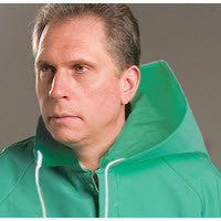 Bata/Onguard One Size Fits All  Green Chemtex 3.5 mil PVC On Nylon Polyester Chemical Protection Hood