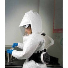Bullard T-Series CC20 Style Tychem QC Double Bib Supplied And Powered Air Purifying Hood With Acetate Lens Without Suspension