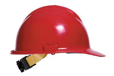 Bullard Red Classic Model C30 Class E And G Type l Polyethylene Hard Cap WIth 6 Point Ratchet Suspension