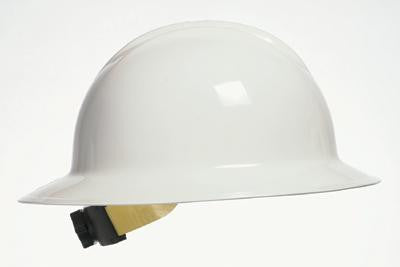 Bullard White Classic Model C33 Class E And G Type l Polyethylene Full Brim Hard Hat WIth 6 Point Ratchet Suspension