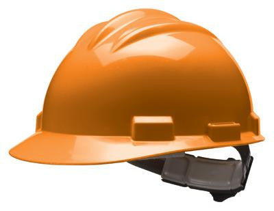 Bullard Orange Standard Series S61 Class E And G Type l Polyethylene Hard Cap With 4 Point Pinlock Headgear And Cotton Brow Pad