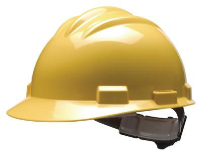 Bullard Yellow Standard Series S61 Class E And G Type l Polyethylene Hard Cap With 4 Point Pinlock Headgear And Cotton Brow Pad