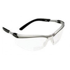 3M BX Dual Readers 2.0 Diopter Safety Glasses With Silver And Black Frame And Clear Polycarbonate Lens