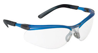 3M BX Safety Glasses With Ocean Blue Frame And Clear Polycarbonate Indoor/Outdoor Mirror Lens