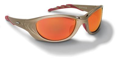 3M Fuel 2 Safety Glasses With Metallic Sand Frame, Red Polycarbonate Anti-Scratch Mirror Lens, Microfiber Bag And Lanyard