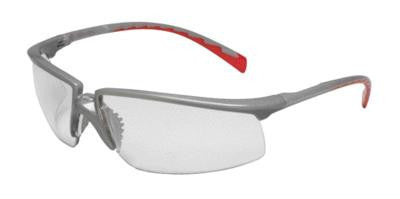 3M Privo Safety Glasses With Silver And Red Frame And Clear Polycarbonate Anti-Fog Lens