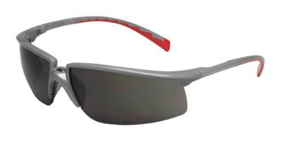 3M Privo Safety Glasses With Silver And Red Frame And Gray Polycarbonate Anti-Fog Lens