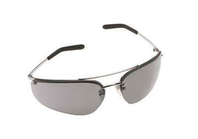 3M Metaliks Safety Glasses With Polished Metal Silver Frame And Gray Polycarbonate Anti-Fog Lens