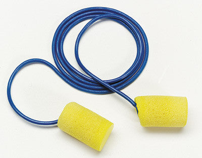 3M Single Use E-A-R Classic Cylinder Shaped PVC And Foam Corded Earplugs (1 Pair Per Poly Bag, 1000 Pair Per Case)