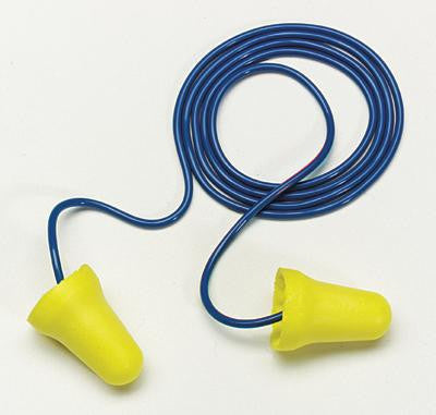 3M Single Use E-A-R E-Z-Fit Bell Shaped PVC And Foam Corded Earplugs (1 Pair Per Poly Bag, 200 Pair Per Box)