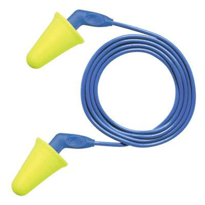 3M Multiple Use E-A-R Push-Ins SoftTouch Narrow to Wide Foam Corded Earplugs With Pistol-Grip Handle (1 Pair Per Poly Bag, 200 Pair Per Box)