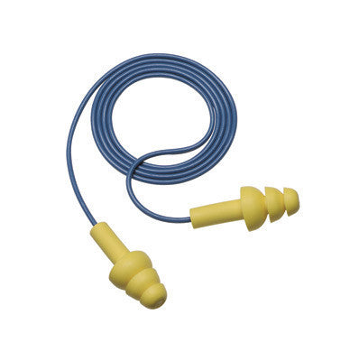 3M Multiple Use E-A-R UltraFit Triple Flange Foam Corded Earplugs (1 Pair Per Poly Bag, 100 Pair Per Box)