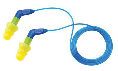 3M Multiple Use E-A-R UltraFit 27 Triple Flange Polymer Corded Earplugs With Pistol-Grip Handle (1 Pair Per Poly Bag, 100 Pair Per Box)