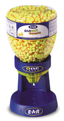3M E-A-R E-A-Rsoft SuperFit One Touch Dispenser Refill With Single Use Tapered PVC And Foam Uncorded Earplugs (500 Pair Per One Touch Refill Bottle)