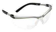 3M BX Dual Readers 1.5 Diopter Safety Glasses With Silver And Black Frame And Clear Polycarbonate Anti-Fog Lens