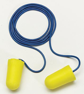 3M Large Single Use E-A-R TaperFit 2 Tapered Foam Corded Earplugs (1 Pair Per Poly Bag, 200 Pair Per Box)