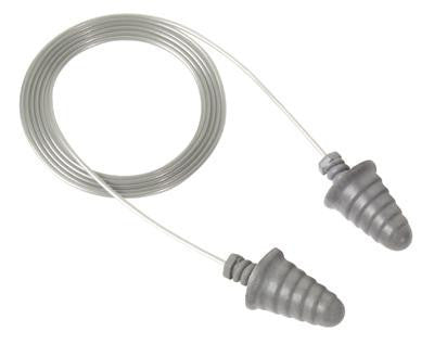3M Single Use Peltor NEXT Skull Screws Tapered Metallic-Look Foam Corded Earplugs With Screw Threads (120 Pair Per Box)