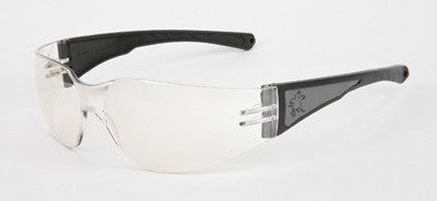 Crews LuminatorSafety Glasses With Reflective Black Frame And Clear Polycarbonate Duramass Anti-Scratch Lens