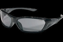 Crews ForceFlex Safety Glasses With Opaque Black Thermo Plastic Urethane (TPU) Frame And Gray Polycarbonate Duramass AF Anti-Fog Anti-Scratch Lens