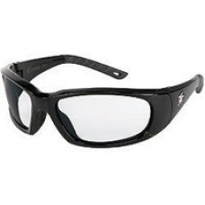 Crews Force Flex Next Generation Ultra-Flexible Safety Glasses With Multi-Polymer Black Frame And Clear Anti-Fog Lens