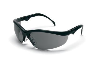 Crews LuminatorSafety Glasses With Reflective Black Frame And Gray Polycarbonate Duramass Anti-Scratch Lens
