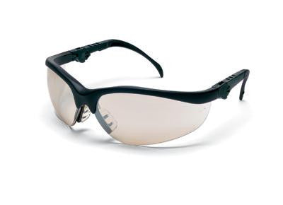 Crews Klondike Plus Safety Glasses With Black Frame And Clear Polycarbonate Duramass AF4 Anti-Scratch Anti-Fog Indoor/Outdoor Mirror Lens